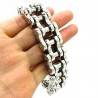 Pulseira masculina de aço inoxidável - design de corrente de motocicleta - 22mm