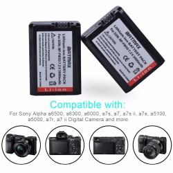 2000mAh NP-FW50 NP FW50 camera battery - LCD USB dual charger - for Sony Alpha a6500 a6300 a6000 - 2 piecesBattery & Chargers