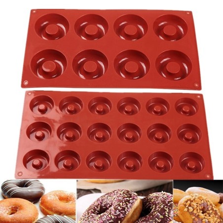 Molde para rosquinhas de silicone - tabuleiro antiaderente