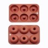 Forma de silicone para rosquinhas - assadeira antiaderente - 6 furos