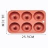 Forma de silicone para rosquinhas - assadeira antiaderente - 6 furos