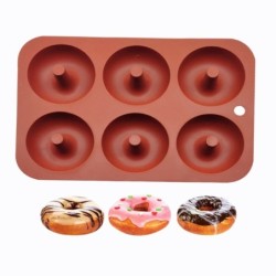 Silicone donut mold - non-stick baking tray - 6 holesBakeware