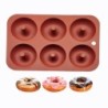 Forma de silicone para rosquinhas - assadeira antiaderente - 6 furos