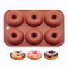 Forma de silicone para rosquinhas - assadeira antiaderente - 6 furos
