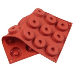 Forma de silicone para donuts - tabuleiro antiaderente - 18 furos