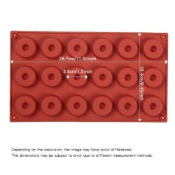 Forma de silicone para donuts - tabuleiro antiaderente - 18 furos