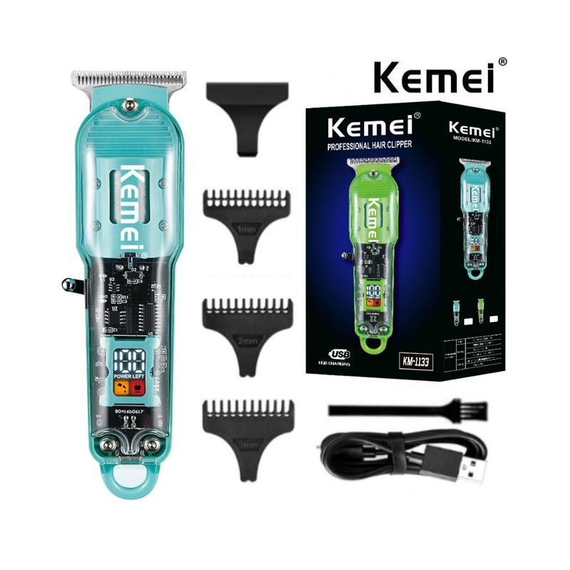 Kemei 1113 - máquina de cortar cabelo profissional - aparador - USB