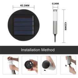 Luz solar de jardim - coluna de aço inoxidável - tubo