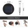 Luz solar de jardim - coluna de aço inoxidável - tubo