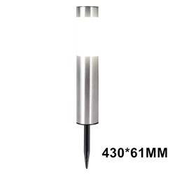 Luz solar de jardim - coluna de aço inoxidável - tubo