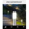 Luz solar de jardim - coluna de aço inoxidável - tubo