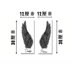 Tatuagem temporária - adesivo - asas de anjo - 2 peças