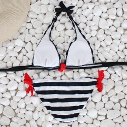 Conjunto de biquíni listrado sexy
