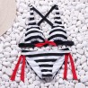 Conjunto de biquíni listrado sexy