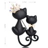 Mãe e filha gato - coroa de cristal - broche