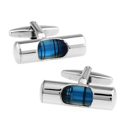 Abotoaduras estilo francês - nível de água azul