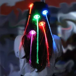 Cabelo brilhante - grampo de cabelo com cordas de LED luminosas coloridas