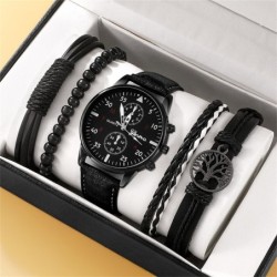 Relógio de luxo Quartzo - com pulseiras de couro - conjunto
