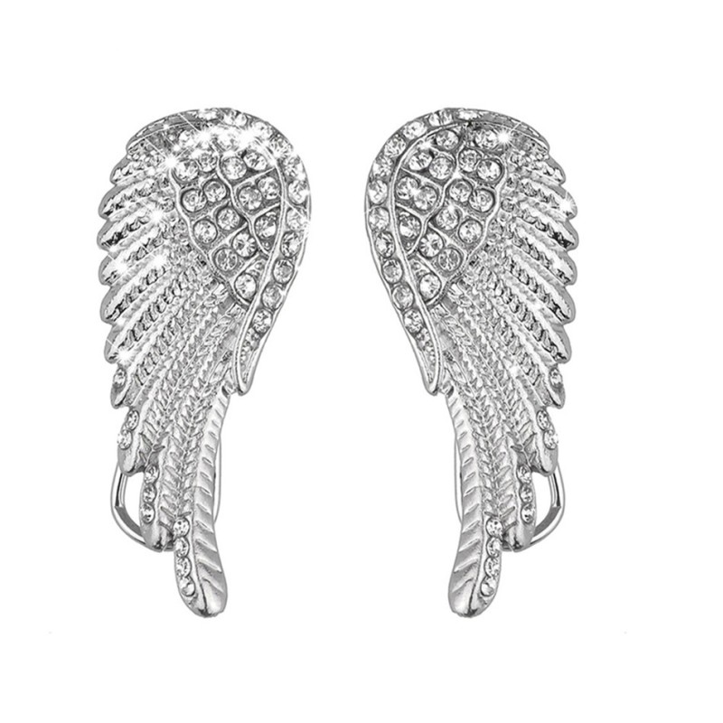 Brincos estilo vintage - asas de anjo de cristal