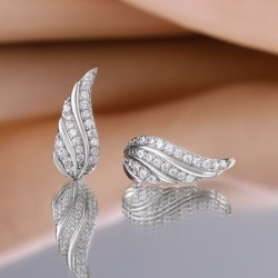 brincos de asas de anjo de cristal