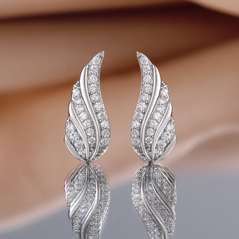 brincos de asas de anjo de cristal