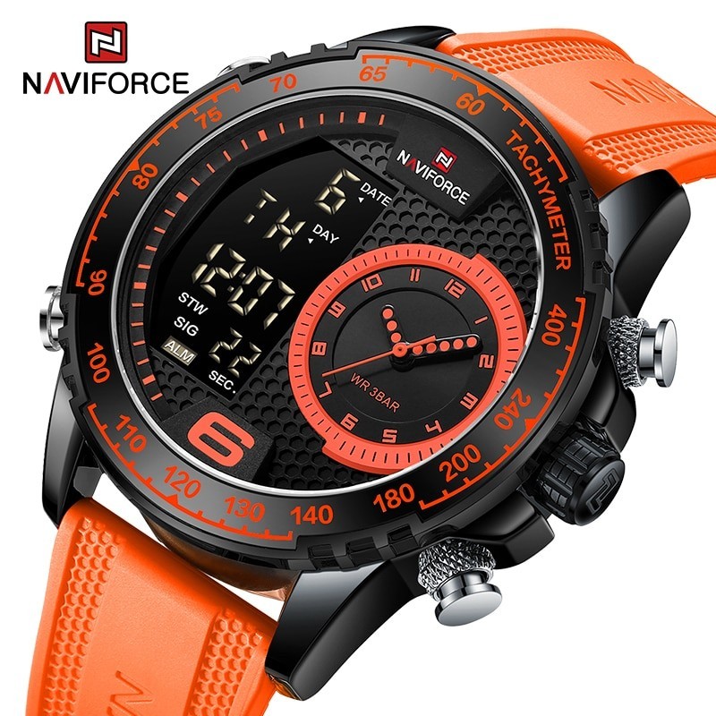 NAVIFORCE - relógio esportivo militar - Quartzo - LCD - luminoso - à prova d'água