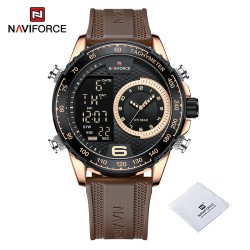 NAVIFORCE - relógio esportivo militar - Quartzo - LCD - luminoso - à prova d'água