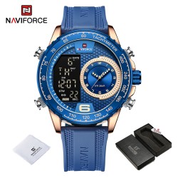 NAVIFORCE - relógio esportivo militar - Quartzo - LCD - luminoso - à prova d'água