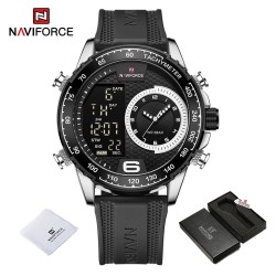 NAVIFORCE - relógio esportivo militar - Quartzo - LCD - luminoso - à prova d'água