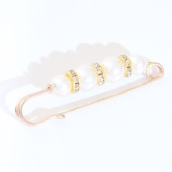 Broche elegante - alfinete de segurança - com pérolas pretas / brancas - 3 peças
