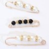 Broche elegante - alfinete de segurança - com pérolas pretas / brancas - 3 peças