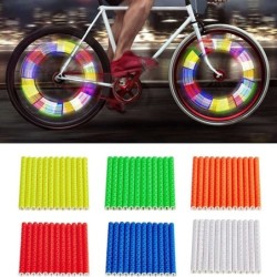 Luzes de raios de roda de bicicleta - tubos reflexivos - 12 peças