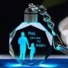 "Pai você é meu herói" - chaveiro cristal - LED