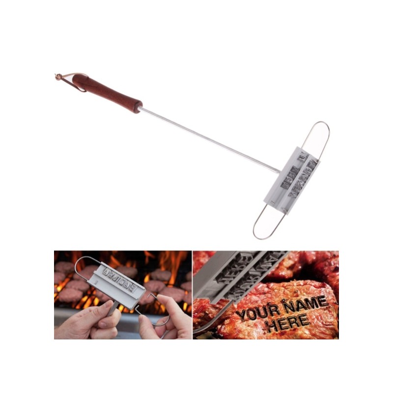 Churrasco - ferro de marcar o nome da carne com letras mutáveis