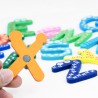Ímãs de geladeira de madeira - letras / números coloridos