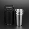Copos de acampamento em aço inoxidável - com saco de armazenamento - 180 ml - 4 peças -