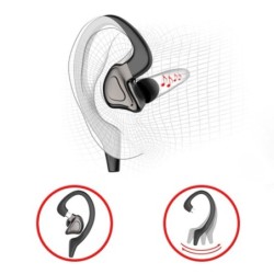TWS VV2 - Fones de ouvido Bluetooth - gancho para orelha - com microfone / caixa de carregamento / display LED