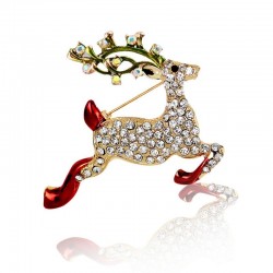 Rena de cristal - broche de Natal