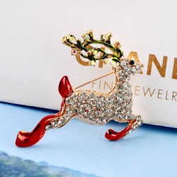 Crystal reindeer - Christmas broochBrooches