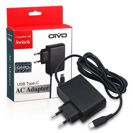 Adaptador AC ABS 2.4A - carregador para Nintendo Switch NS - ficha UE