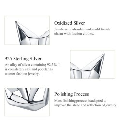 Geometric fox - fashionable silver earringsEarrings