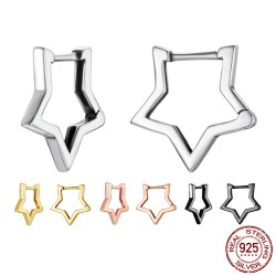Brincos em forma de estrela - prata esterlina 925