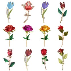 Broche em forma de flores - rosas/tulipas