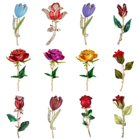 Broche em forma de flores - rosas/tulipas