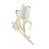Broche em forma de tulipa branca - com cristais