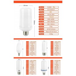 Luz com efeito de chama de fogo - lâmpada LED