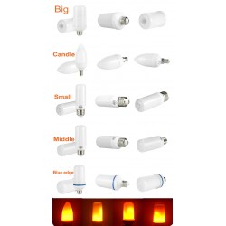 Luz com efeito de chama de fogo - lâmpada LED