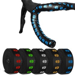 Fita refletiva para guidão de bicicleta - antiderrapante - com protetores de barra