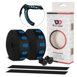 Fita refletiva para guidão de bicicleta - antiderrapante - com protetores de barra