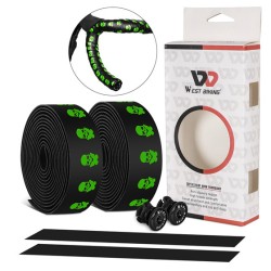 Fita refletiva para guidão de bicicleta - antiderrapante - com protetores de barra